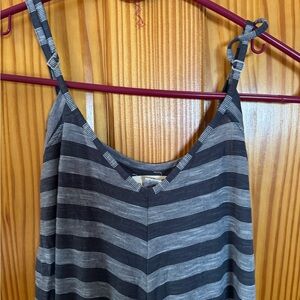 Anthropologie Gray & White Striped Maxi Dress